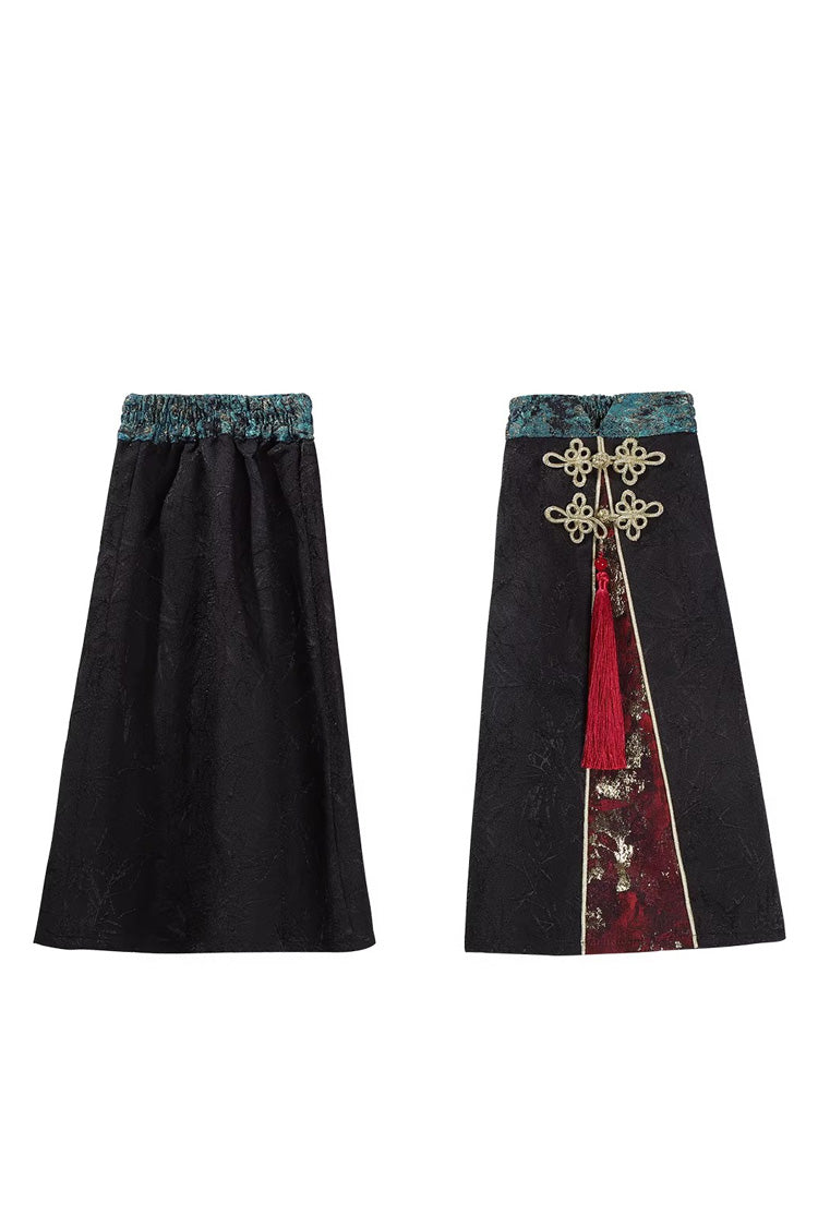 Multi-Color [Fox Trace Codex] Stand Collar Long Sleeves Printed Embroidered Classic Chinese Style Elegant Lolita Dress - Leg-Covers(Only) - 13