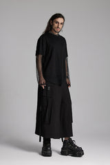 Black Round Collar Long Sleeves Mesh Ripped Men's Punk T-Shirt - Product - 4