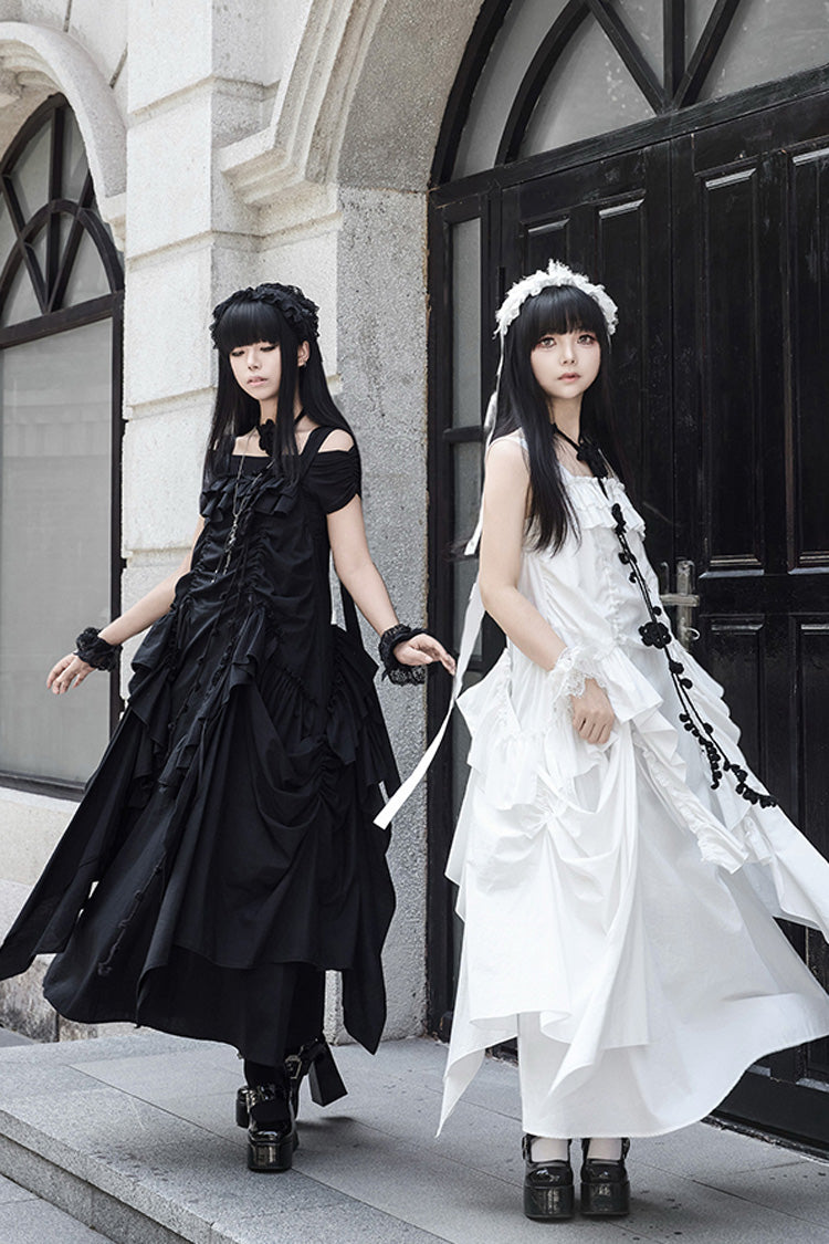 Black [Dream] Sleeveless Ruffle Gothic Lolita Strap Dress - Product - 11