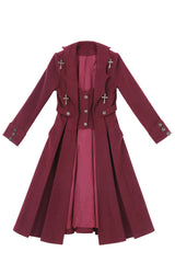 Dark Red [The Legend of Dracula] Long Sleeves Gothic Prince Handsome Cool Ouji Lolita Coat - Product - 5