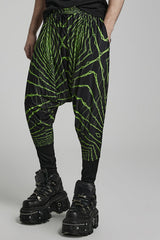 Green Halo Print Men's Sagging Pants - Product - 2