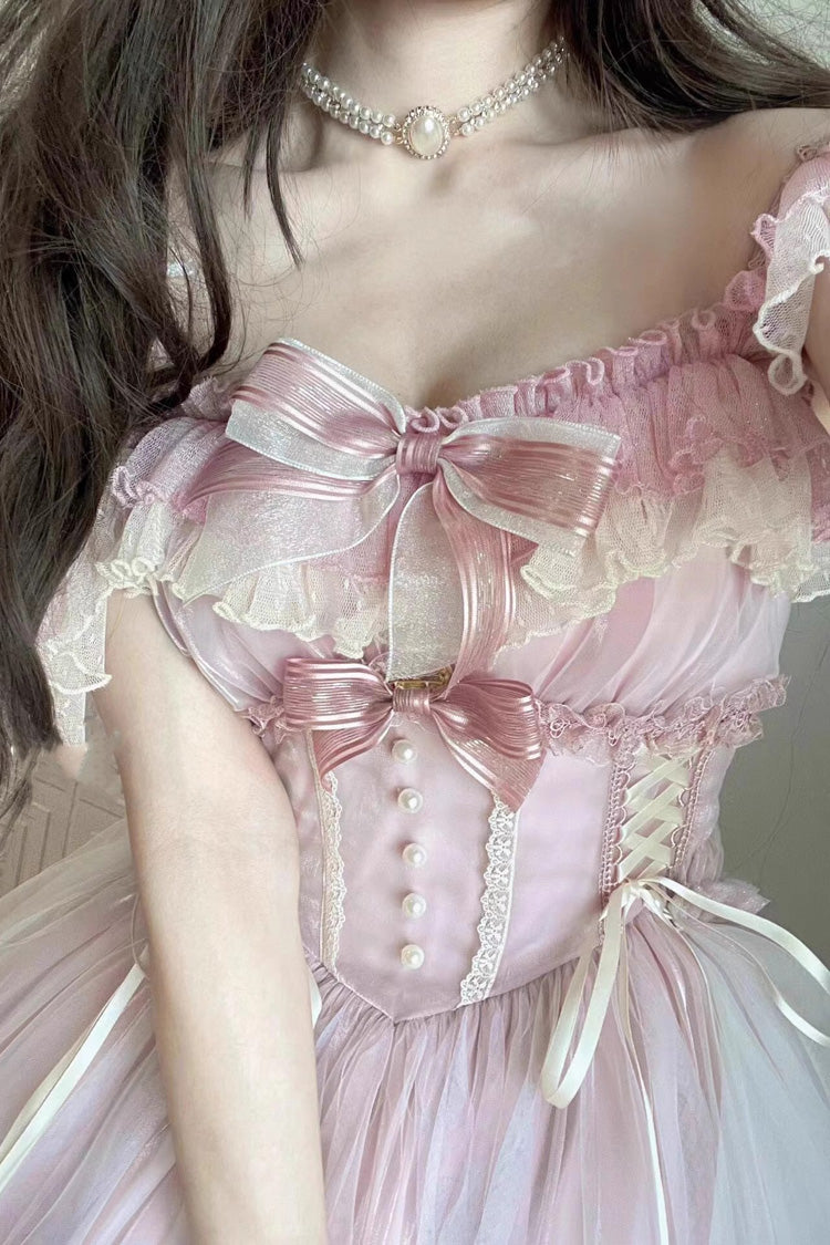 Pink [Love Is Coming] Multi-layer Ruffle Embroidery Bowknot Sweet Princess Lolita Jsk Dress - Product - 3