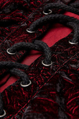 Black/Red Long Sleeves Ruffle Lace-Up Men's Gothic Blouse - Product - 5