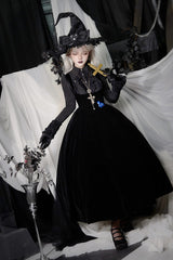[Night Poems] Embroidery Fishbone Gothic Lolita Corset Dress 2 Colors - Product - 2