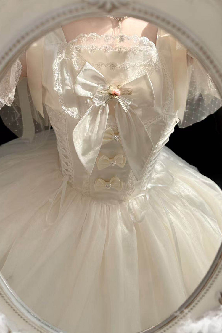 Champagne [The Twelve Zodiac Signs] Sleeveless Printed Ruffled Embroidered Bow Sweet Lolita Jsk Dress - Product - 7