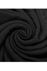 Black Cashmere Knitting Cross Fold Tie Rope Design High Collar Pleated Fit Women's Punk Dress - Product - 8