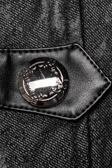 Black Stand Collar Metal Buckle Long Sleeves Mens Steampunk Coat - Product - 12