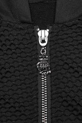 Black Long Sleeves Hollow Mesh Stitching Hooded Womens Steampunk Blouse - Product - 5