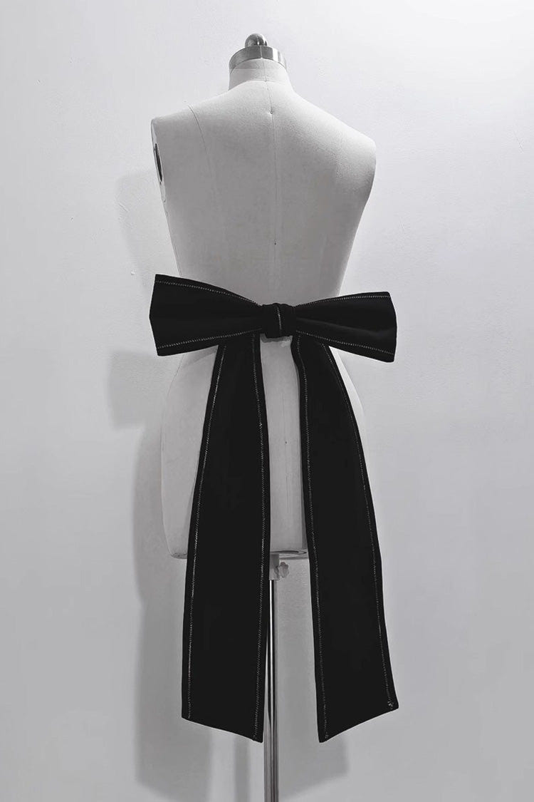 Black Anxious Rabbit Ouji Fashion Gothic Lolita Bowknot Tail - Black - 1