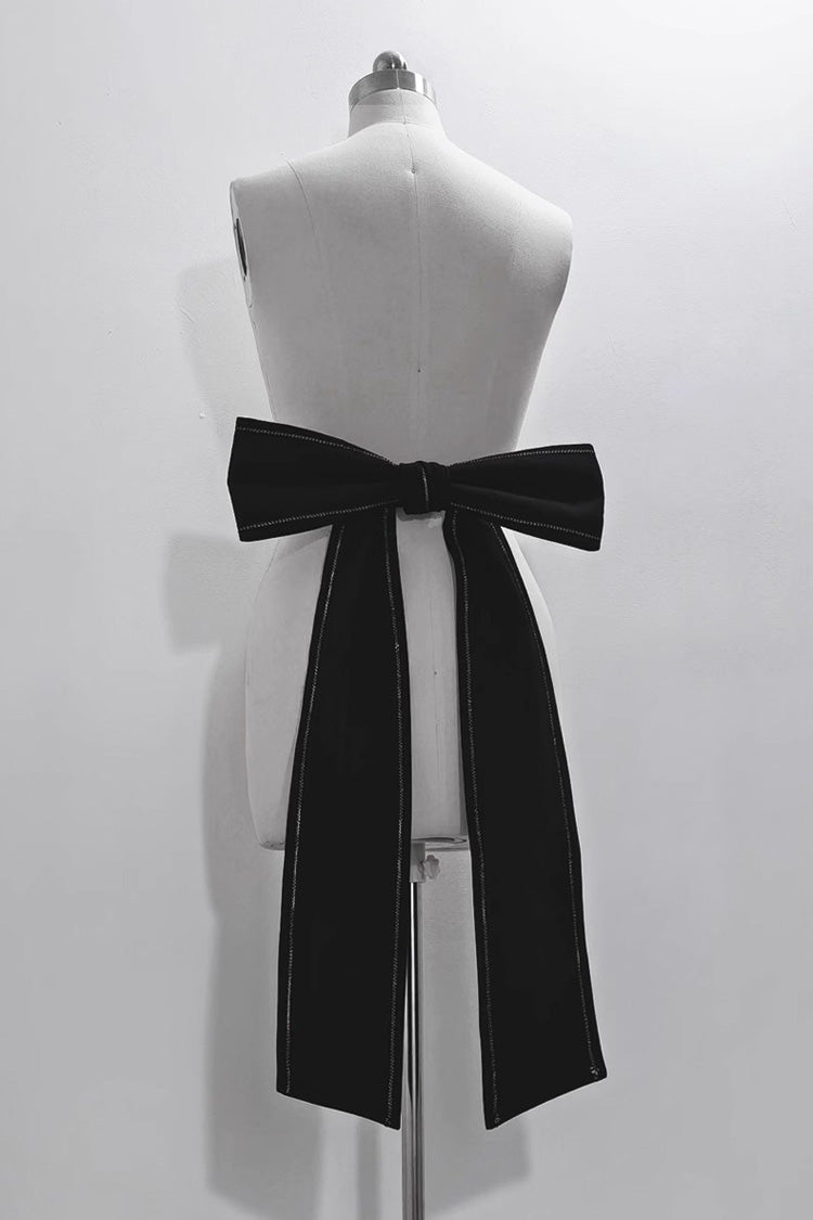 Black Anxious Rabbit Ouji Fashion Gothic Lolita Bowknot Tail - Black - 1