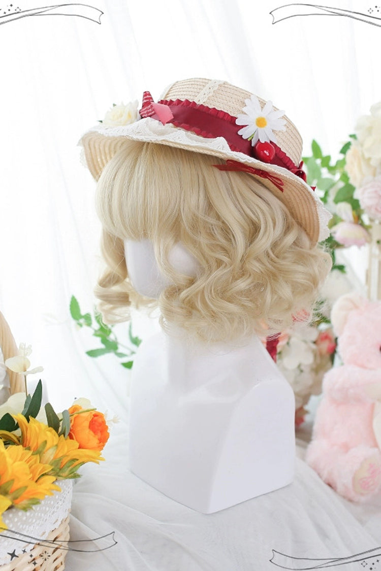 Yellow Curly Women's Sweet Lolita Wig detail view 3