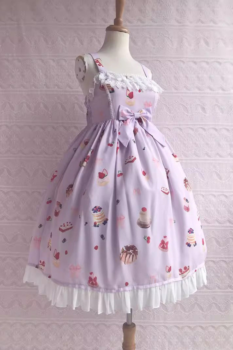 Strawberry Fruit Dessert Print Ruffle Bowknot Lace Sweet Lolita Jsk Dress 5 Colors - Product - 7