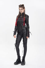 Black Pentacle Lace-Up Buckle Women's Punk Jacket - Product - 11