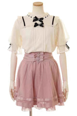 Japanese Multi-Layered Ruffle Lace Sweet Jirai Kei Skirt 3 Colors - Pink - 3