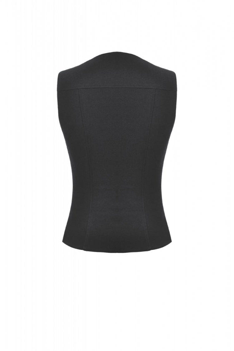 Black Cut-Out Ring Women's Punk Fitted Tank Top - Product - 15