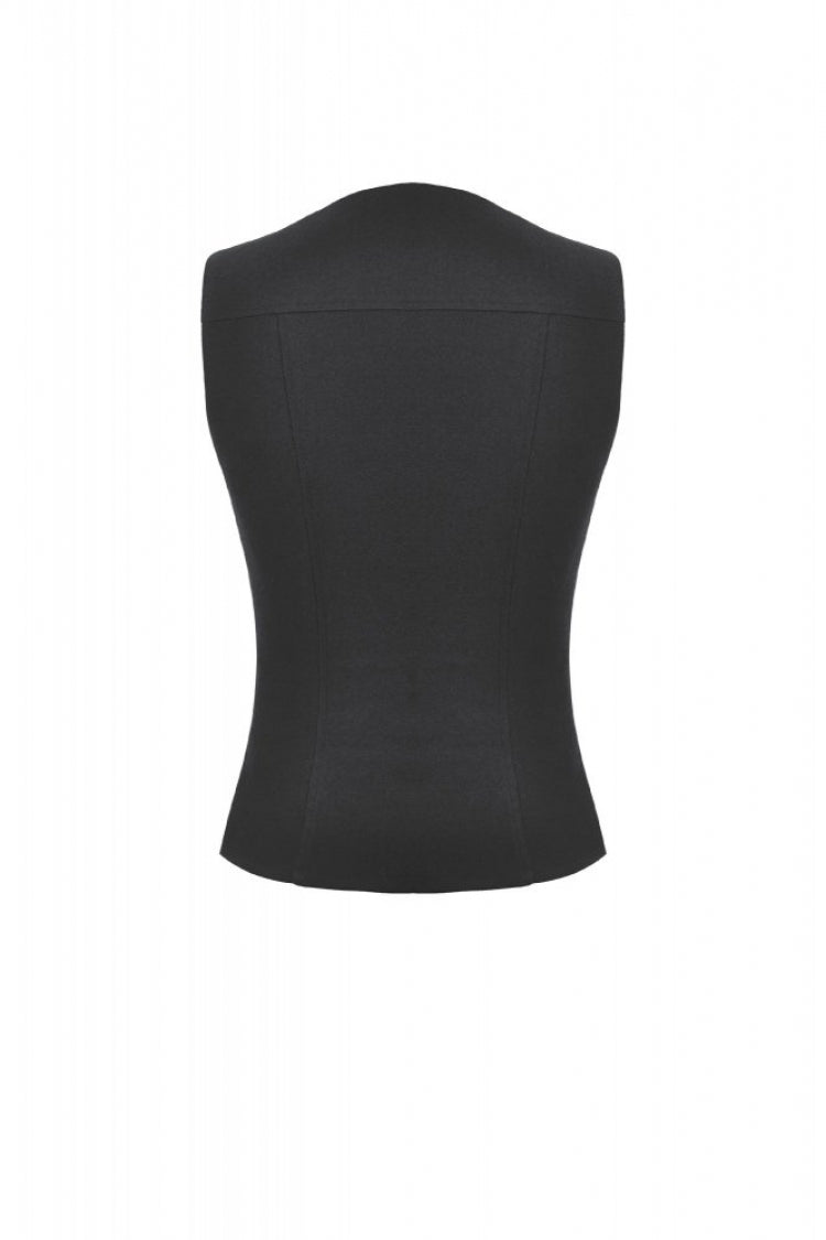 Black Cut-Out Ring Women's Punk Fitted Tank Top - Product - 15