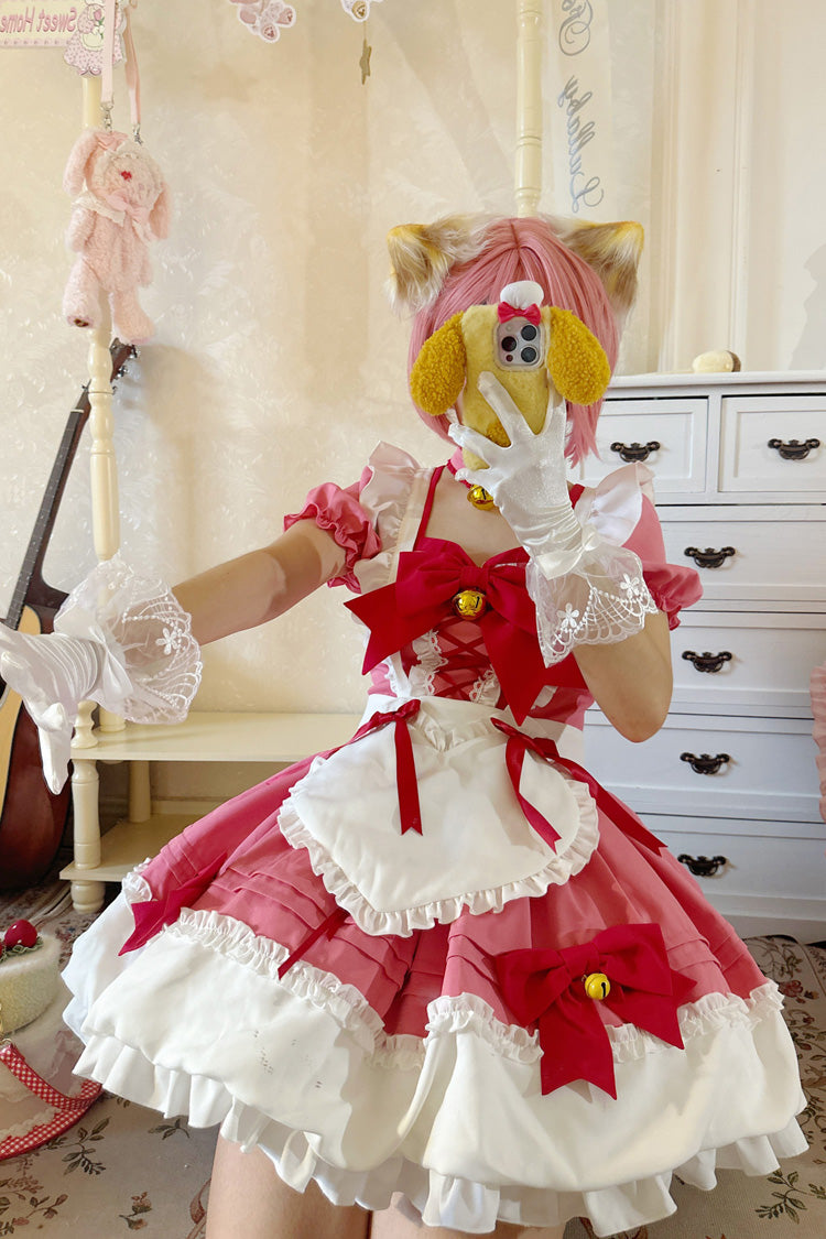 Bell Meow Ruffle Bowknot Sweet Lolita Skirt Set 5 Colors - Product - 2