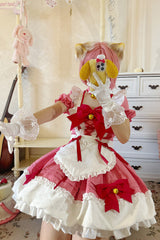 Bell Meow Ruffle Bowknot Sweet Lolita Skirt Set 5 Colors - Product - 2