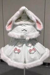 [Sweet Dream Bunny] Furry Bowknot Sweet Lolita Dress 2 Colors and 2 Versions - Product - 12