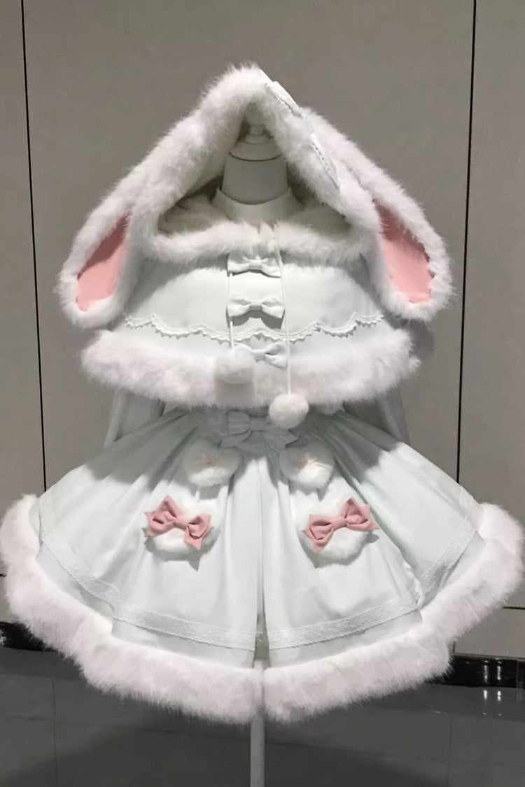 [Sweet Dream Bunny] Furry Bowknot Sweet Lolita Dress 2 Colors and 2 Versions - Product - 12