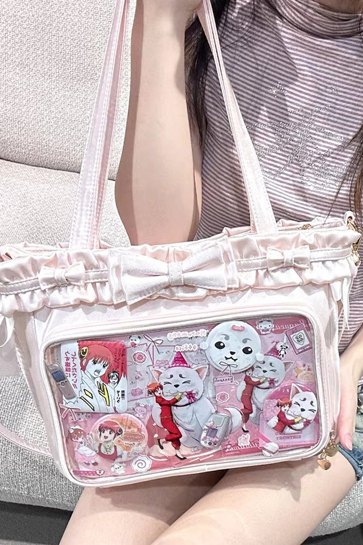 [Ballet Holiday] Ruffled Bow Sweet Japanese Crossbody Shoulder Lolita Itabag 10 Colors - Product - 15