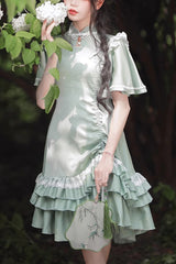 Green Han Element Chinese Style Cheongsam Sweet Lolita Dress - Product - 4