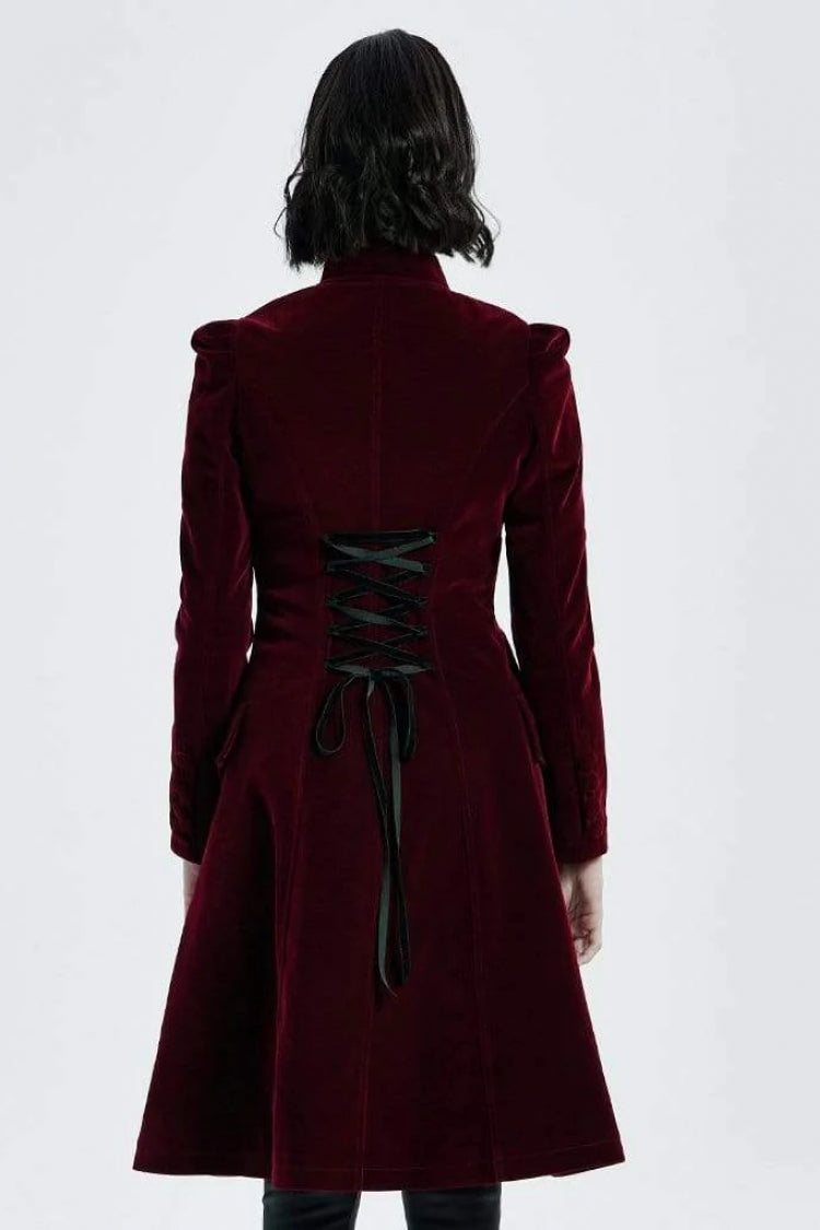 Victorian Stand Collar Long Sleeves Floral Womens Gothic Coat 2 Colors - Product - 7