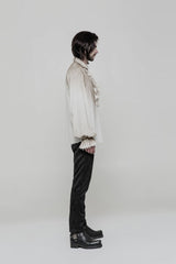 Men's Long Sleeves Ruched Lace-Up Steampunk Blouse 2 Colors - Product - 9