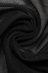 Black V Collar Long Sleeves Hollow Stitching Mesh Women's Gothic Dress - Product - 7