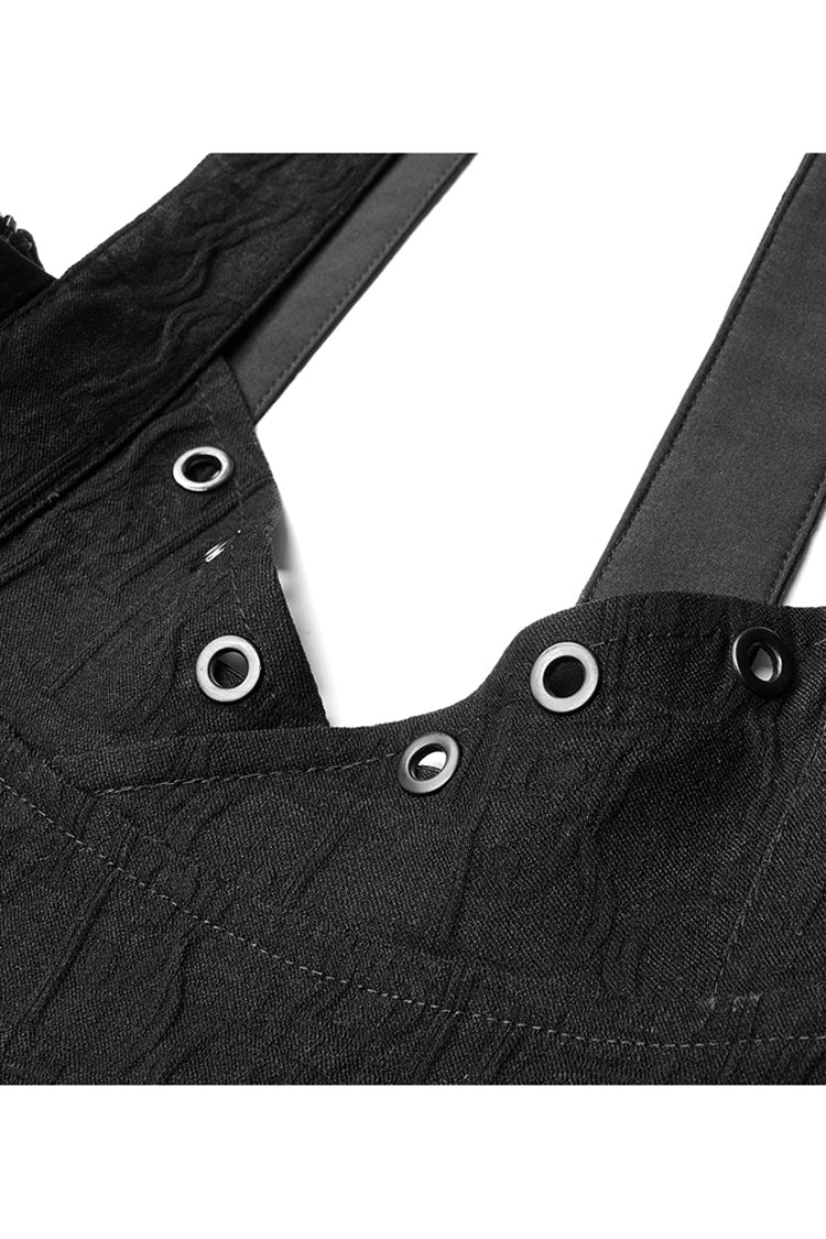 Black Future Series Metal Buttonhole Decoration Collect Waist Swing Hem Cat Ear Women's Gothic Skirt - Product - 8