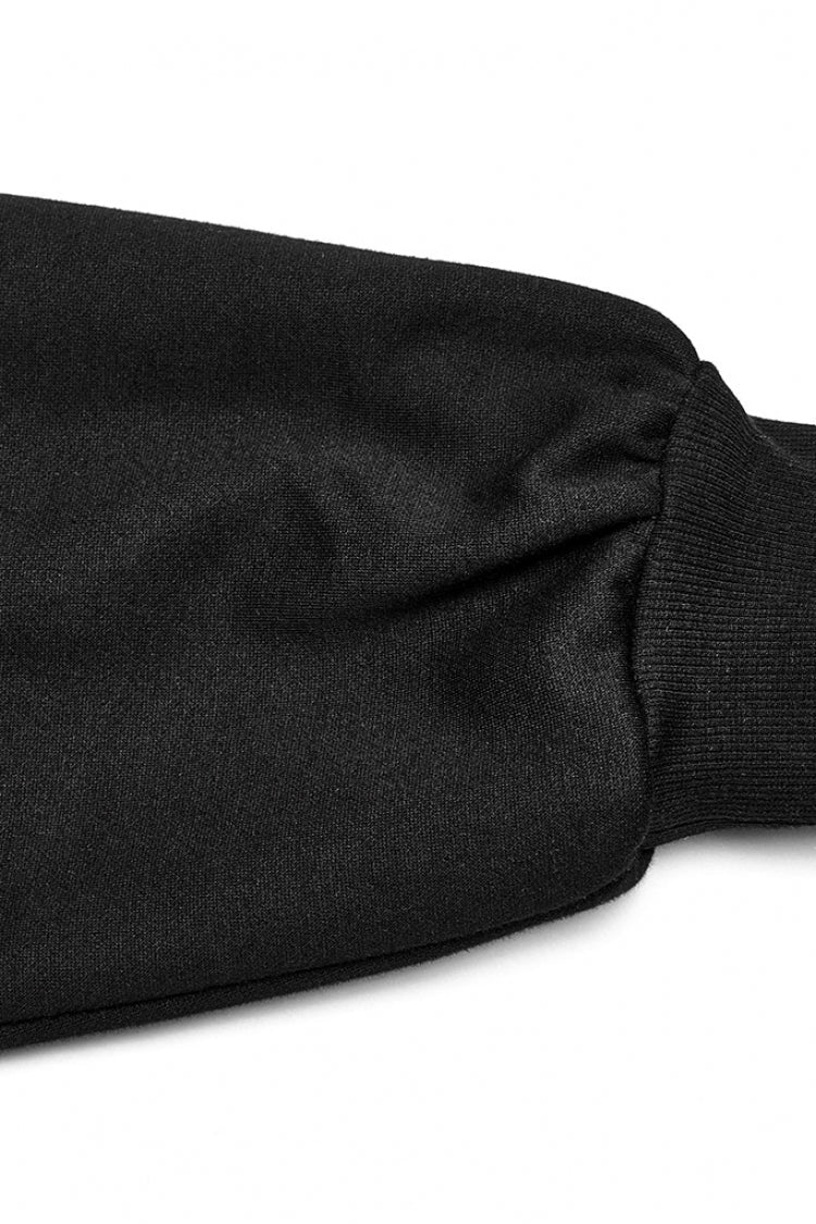 Black Long Sleeves Hooded Short Loose Women's Punk Shirt - Product - 6