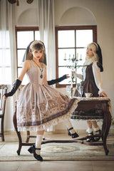 Demon Hunting Notes Print Ruffle Sweet Elegant Lolita Jumper Dress 2 Colors - Product - 9