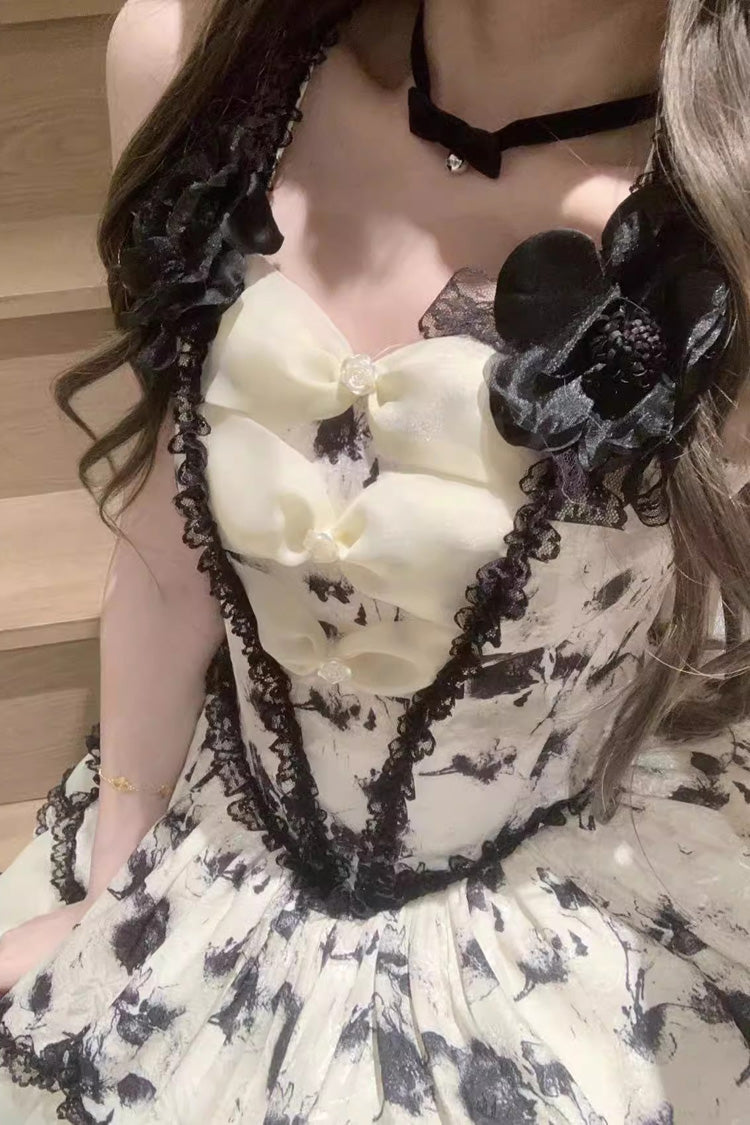 Jasmine Rain Print Stitching Lace Sweet Lolita Jsk Dress 6 Colors - Product - 15