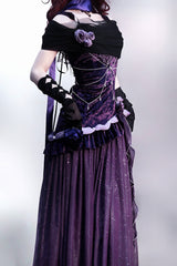 Purple [Madame Butterfly] Ruffle Bowknot Lace Sweet Elegant Gorgeous Lolita Jsk Dress - Product - 9