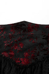 Black/Red Layered Ruffle Hollow Lace Women's Gothic Skirt - Product - 6