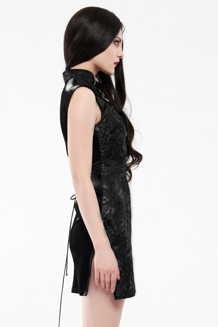 Jacquard Dragon Print Slim Women's Gothic Cheongsam Dress 2 Colors - Product - 2