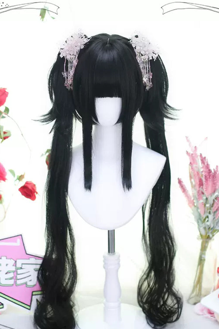 Black Detachable Ponytail Sweet Lolita Wigs - Black - 1
