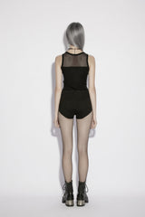 Black Moon Phase Printed Spliced Slim Mesh Eyelet Women's Gothic Vest - Product - 3