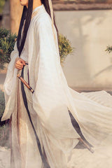Beige Chinese Style Ancient Costume Knight Wide Sleeved Classic Mens Hanfu Full Set - Product - 3