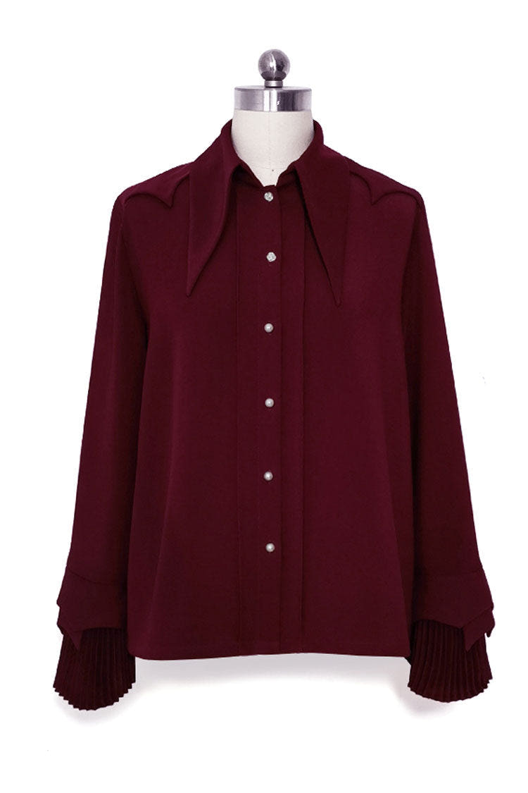 Princess Chronicles The Unknown Shadow Gothic Ouji Lolita Blouse 3 Colors - Red - 1
