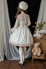 Ivory Sailor Collar Print Ruffle Bowknot Sweet Elegant Lolita Dress - Product - 4