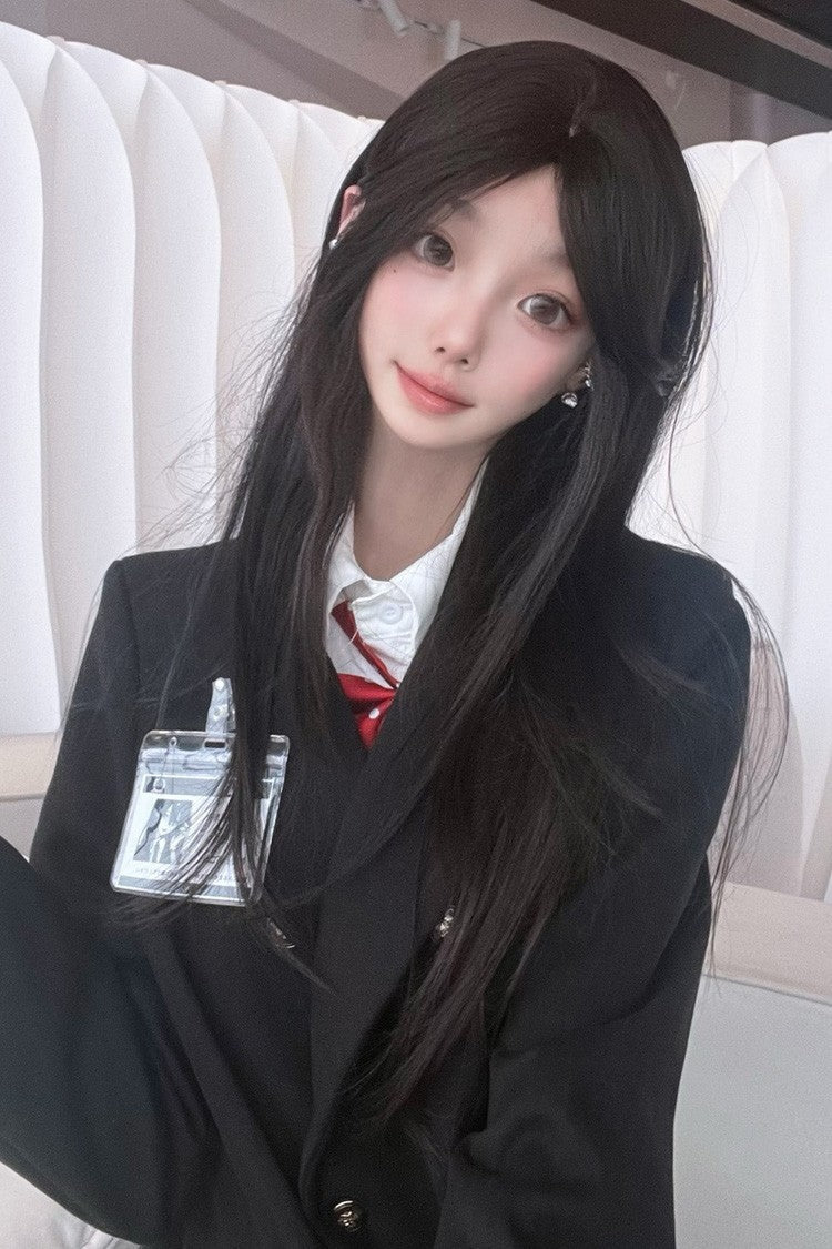 Eight Bangs Long Straight Sweet Daily Lolita Wigs 2 Colors - Product - 4