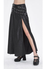 Black High Waisted Slim Women's Gothic Skirt - Product - 3