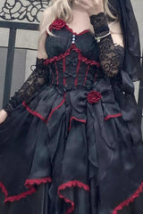 Gorgeous Hanayome Bowknot Sweet Elegant Lolita Jsk Dress 6 Colors - Black - 4