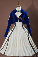 Blue/White Violet Evergarden Violet Cosplay Long Sleeves Cardigan Sweet Lolita Dress Set - Product - 4