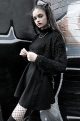 Black Casual Strap Buckle High Waist Women's Steam Punk Dress - Product - 3