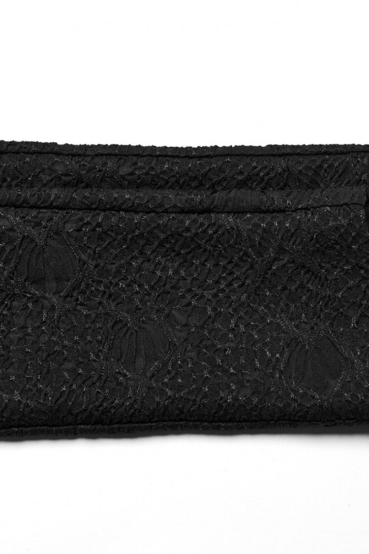 Black Print Slim Mesh Button Decoration Women's Gothic Leggings - Product - 8