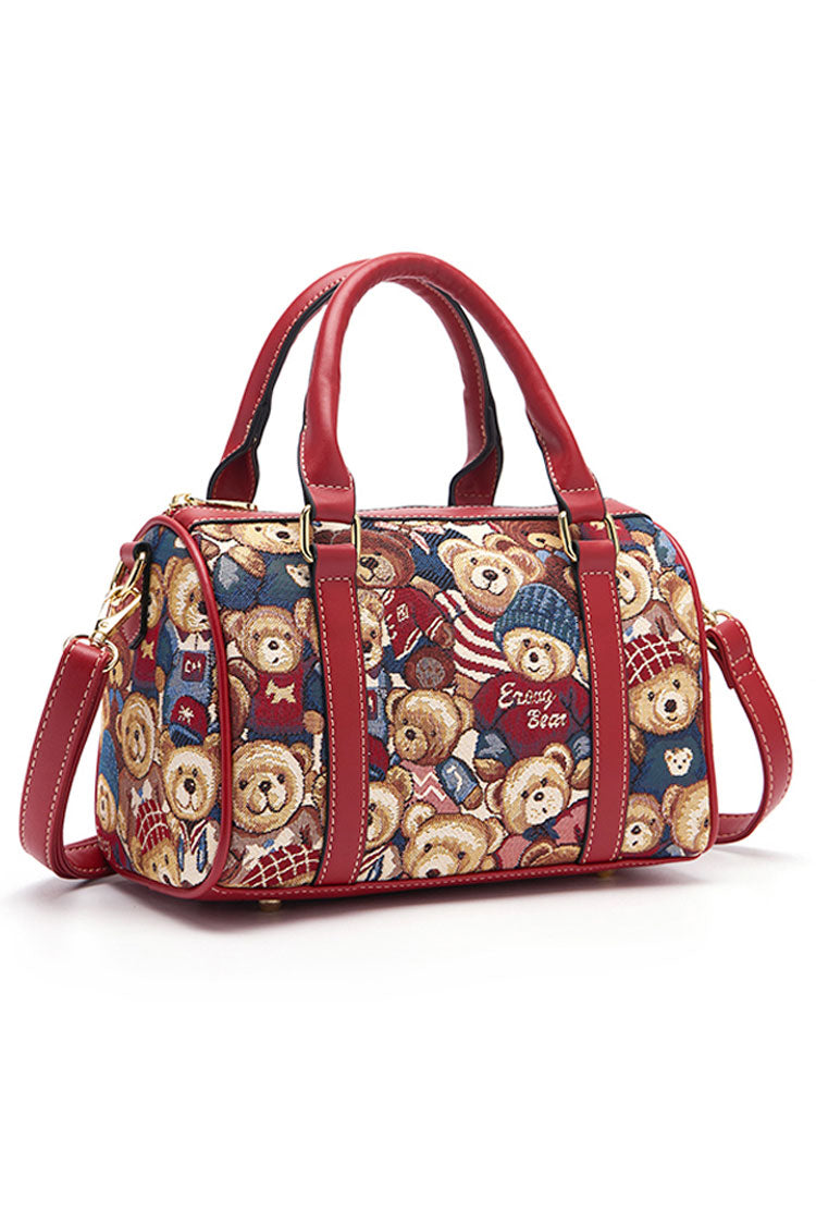 Bear Print Casual Sweet Lolita Shoulder Bag 5 Colors - Red - 6