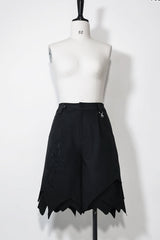 Black Spooky Shadow Irregular High Waisted Ouji Lolita Shorts - Black - 1