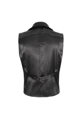 Black/Red Embossed Feather Men's Gothic Waistcoat - Product - 10
